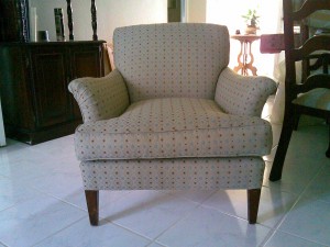 re-upholstered chair