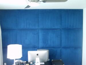 upholstered wall blue