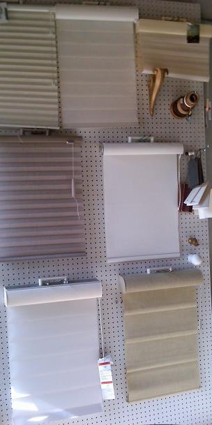 rollershades and blinds display